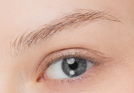 Gros plan d'un oeil avec des cils courts